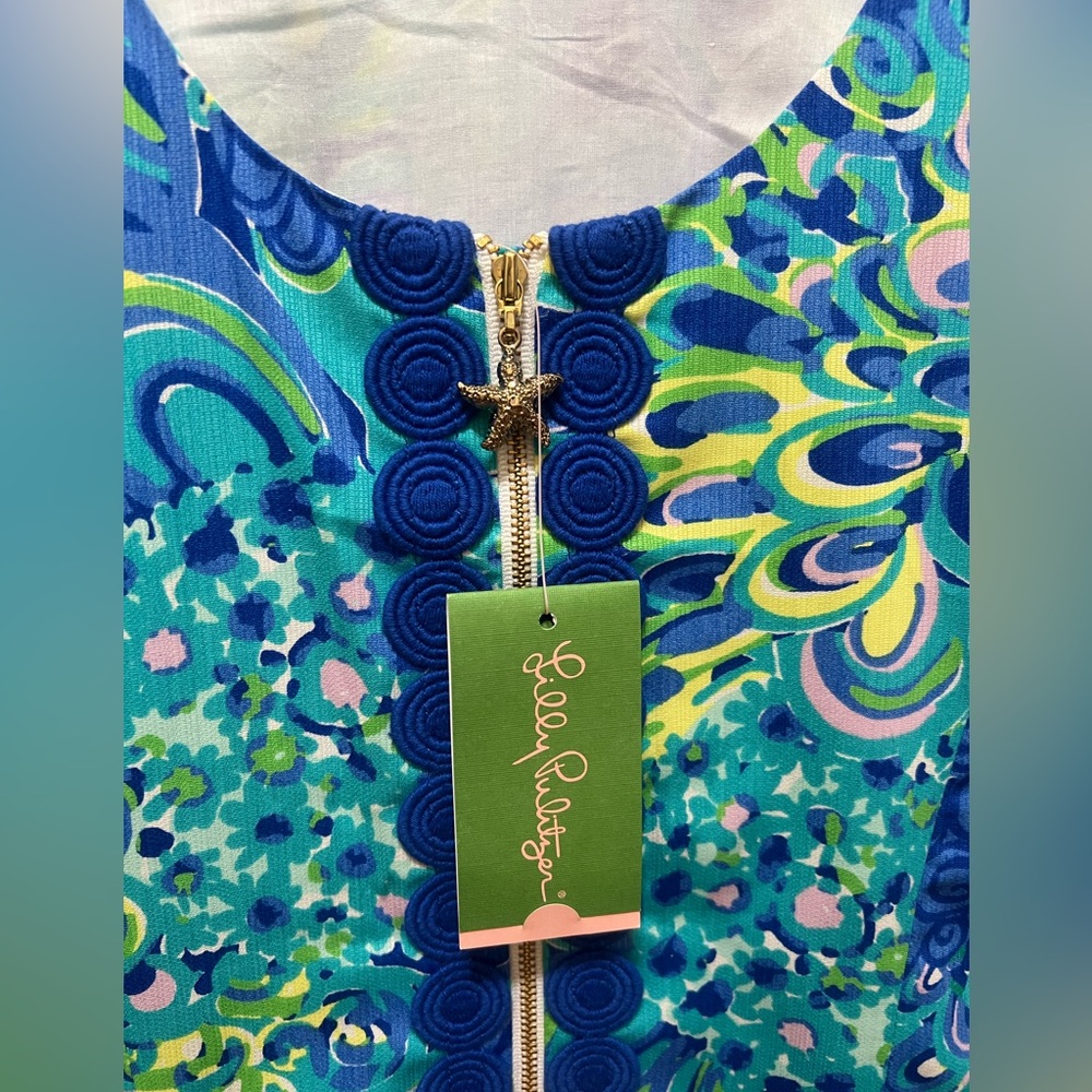 NWT LILLY PULITZER CATHY SHIFT SEA BLUE LILLY'S LAGOON GRAIL! BEAUTIFUL!! - Picture 14 of 14
